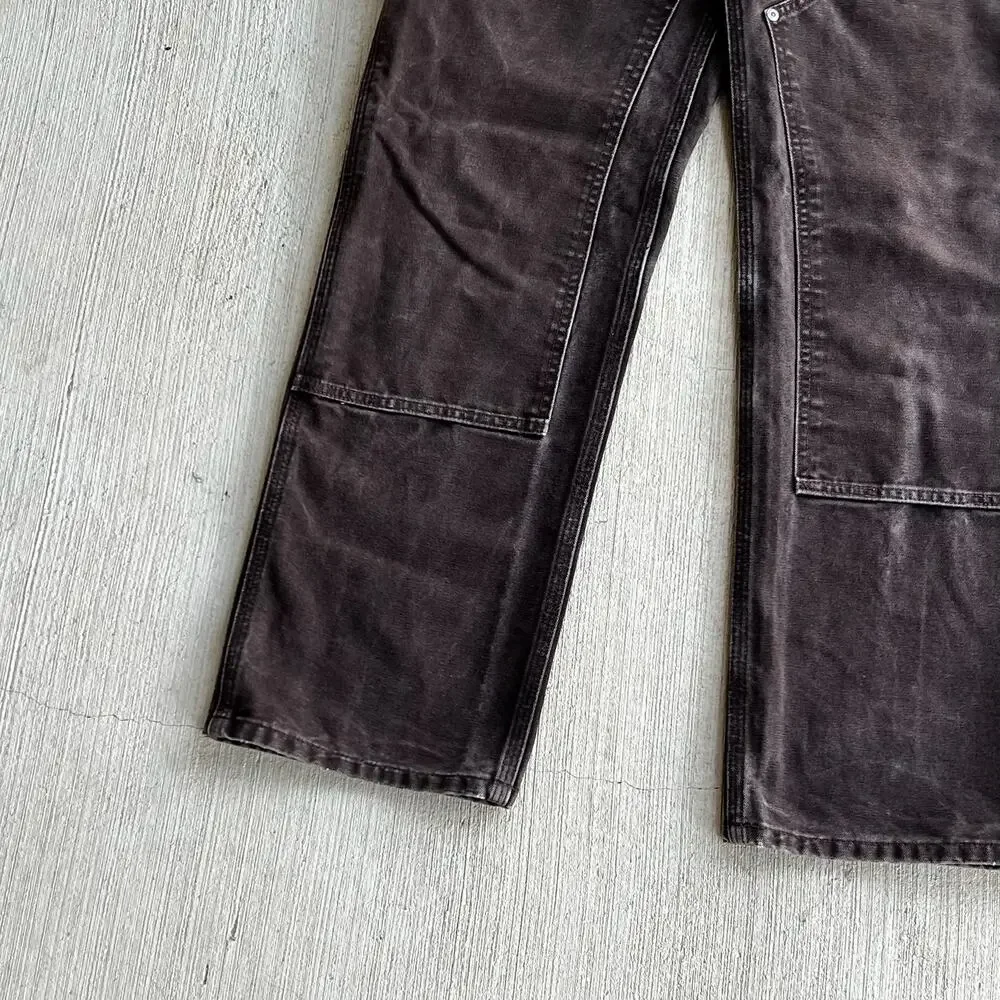 Carhartt WOMENS faded brown double knee work wear carpenter pants